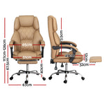 Executive Office Chair Leather Recliner Espresso