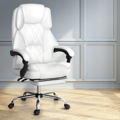 Executive Office Chair Leather Recliner Espresso