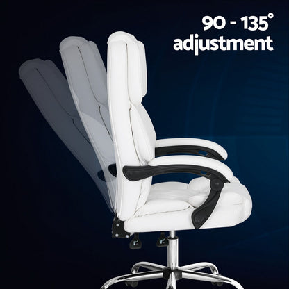 Executive Office Chair Leather Recliner Espresso