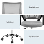 2x Mesh Office Chair Mid Back Grey