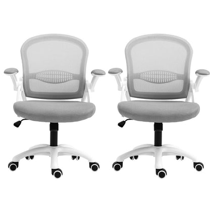 2x Mesh Office Chair Computer Gaming Desk Chairs Work Study Mid Back Grey