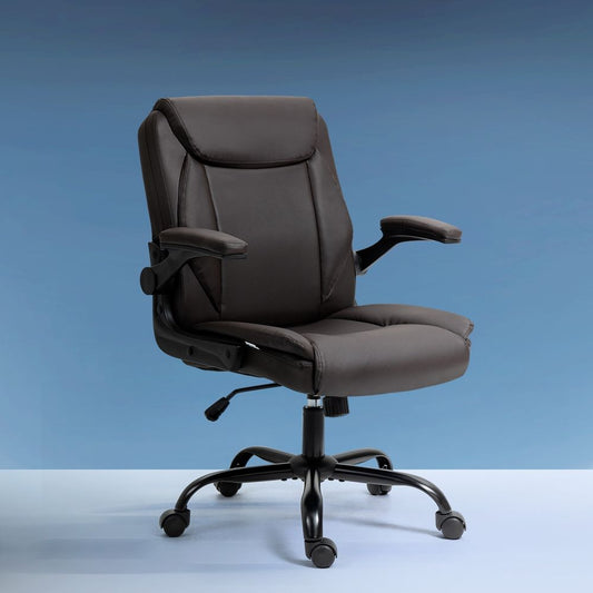 Executive Office Chair Mid Back Brown