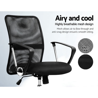 Office Chair Gaming Chair Computer Mesh Chairs Mid Back Black