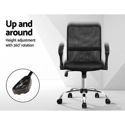 Office Chair Gaming Chair Computer Mesh Chairs Mid Back Black