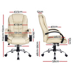 Durable Executive Office Chair Leather Tilt Beige