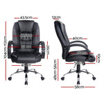 Durable Executive Office Chair Leather Tilt Black