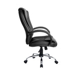 Durable Executive Office Chair Leather Tilt Black
