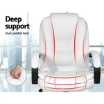 Durable Executive Office Chair Leather Tilt White