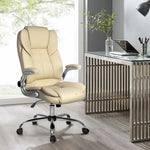 Executive Office Chair Leather Tilt Beige