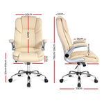 Executive Office Chair Leather Tilt Beige