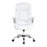 Executive Office Chair Leather Tilt White