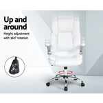 Executive Office Chair Leather Tilt White