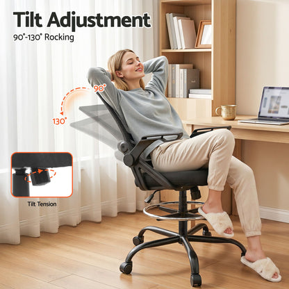 Office Chair Drafting Stool Mesh Chairs Black