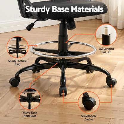 Office Chair Drafting Stool Mesh Chairs Black