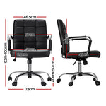 Stylish Office Chair Pu Leather Mid Back Black