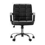 Office Chair PU Leather Mid Back Black