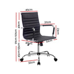 Office Chair Pu Leather Mid Back Black