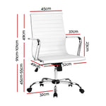 Office Chair Pu Leather Mid Back White