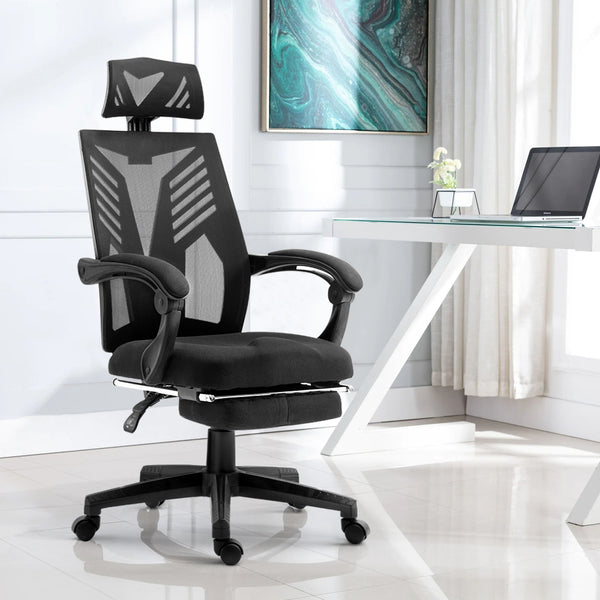  Stylish Mesh Office Chair Recliner Black