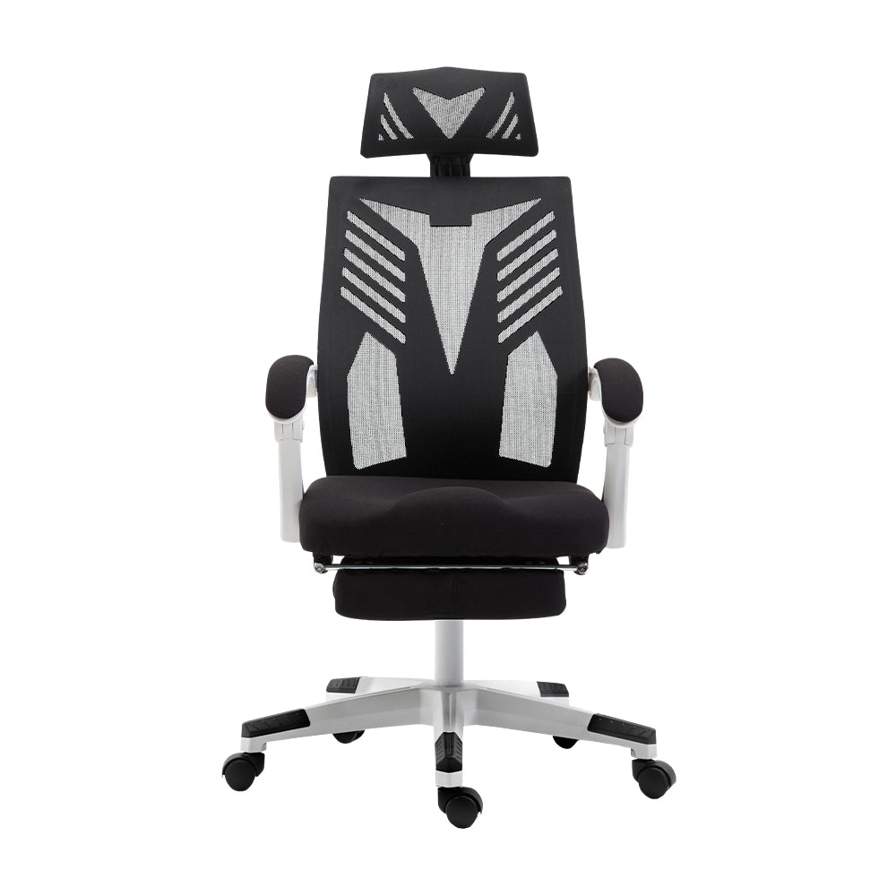 Stylish Mesh Office Chair Recliner Black White