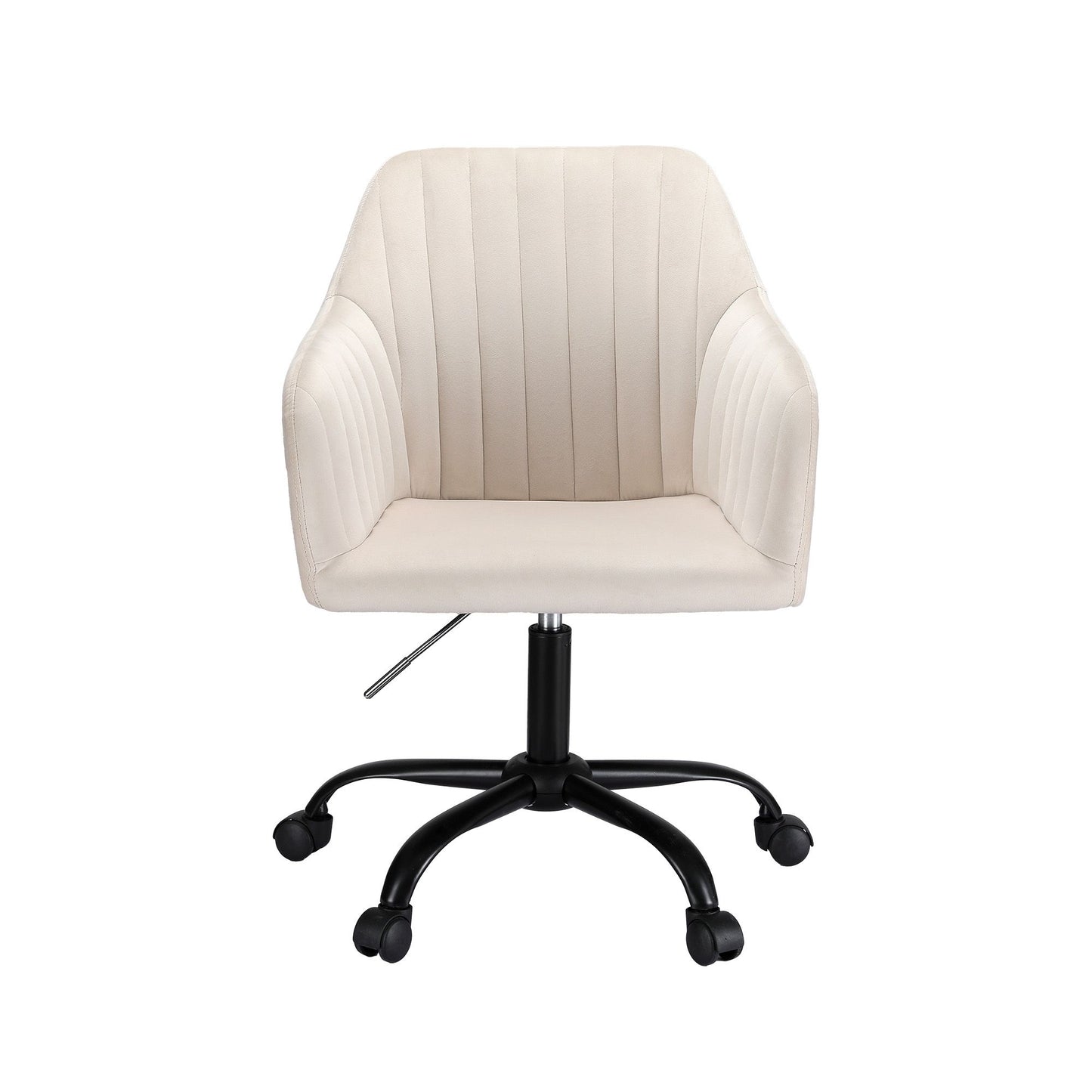 Office Chair Velvet Seat Cream/Dark Grey