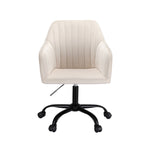 Office Chair Velvet Seat Cream/Dark Grey