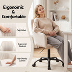 Office Chair Velvet Seat Cream/Dark Grey