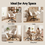Office Chair Velvet Seat Cream/Dark Grey