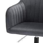 Office Chair Velvet Seat Cream/Dark Grey
