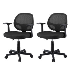 2x Mesh Office Chair Computer Gaming Desk Chairs Work Study Mid Back Black