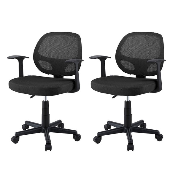  2x Mesh Office Chair Computer Desk Work Study Mid Back