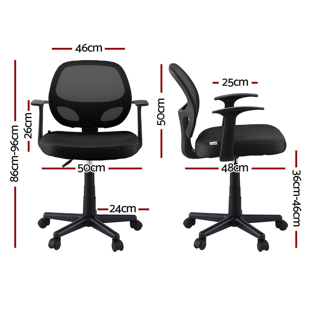 2x Mesh Office Chair Computer Gaming Desk Chairs Work Study Mid Back Grey