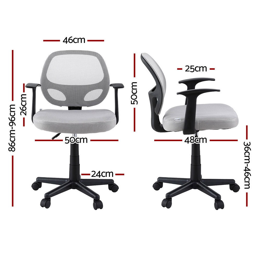 2x Mesh Office Chair Computer Gaming Desk Chairs Work Study Mid Back Black