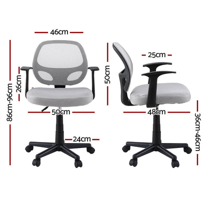 2x Mesh Office Chair Computer Gaming Desk Chairs Work Study Mid Back Black
