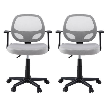 2x Mesh Office Chair Computer Gaming Desk Chairs Work Study Mid Back Grey