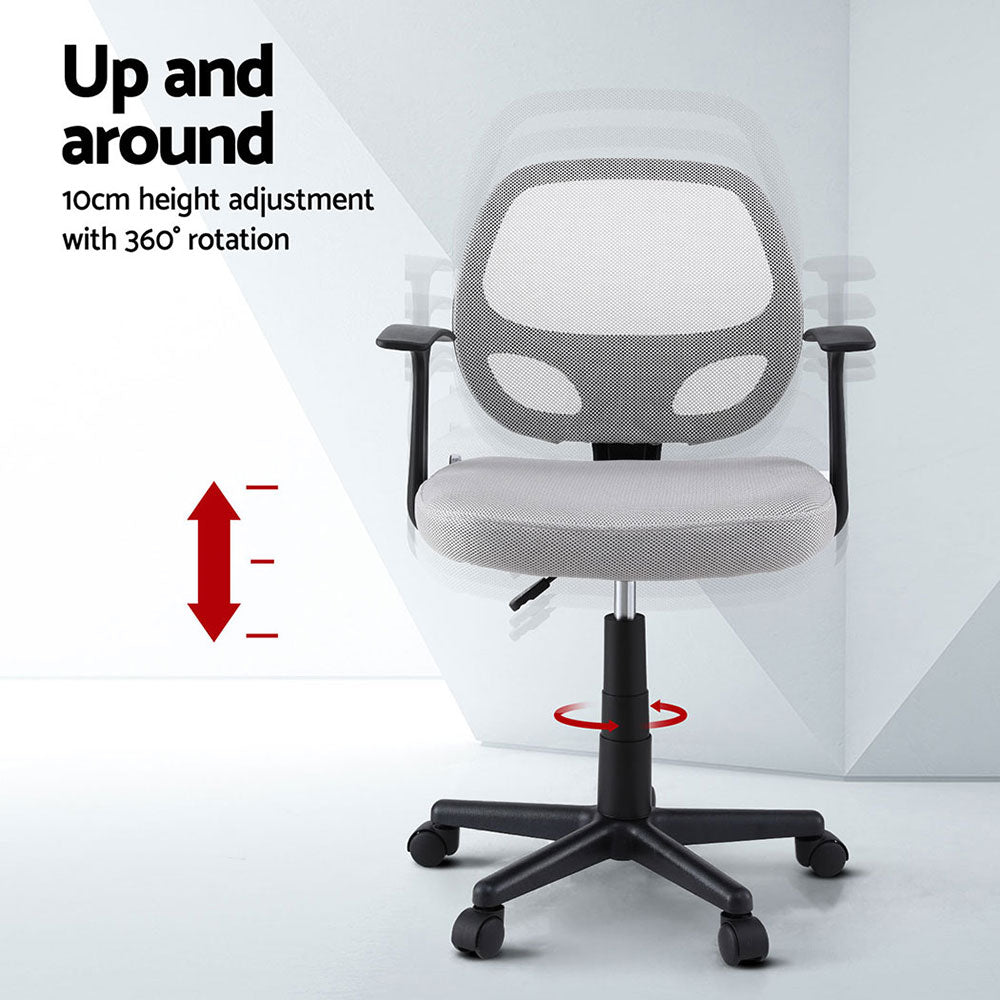 2x Mesh Office Chair Computer Gaming Desk Chairs Work Study Mid Back Black