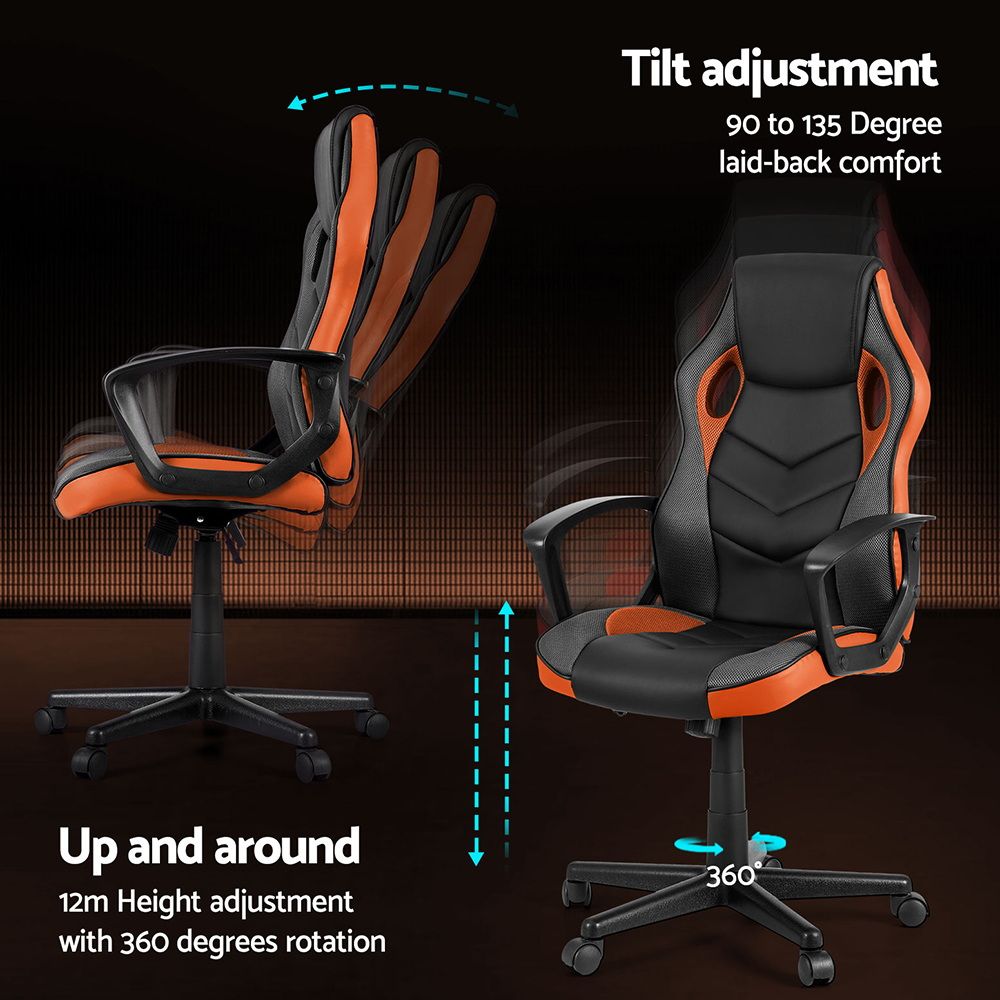 Gaming Office Chair Computer Executive Racing Chairs High Back Orange