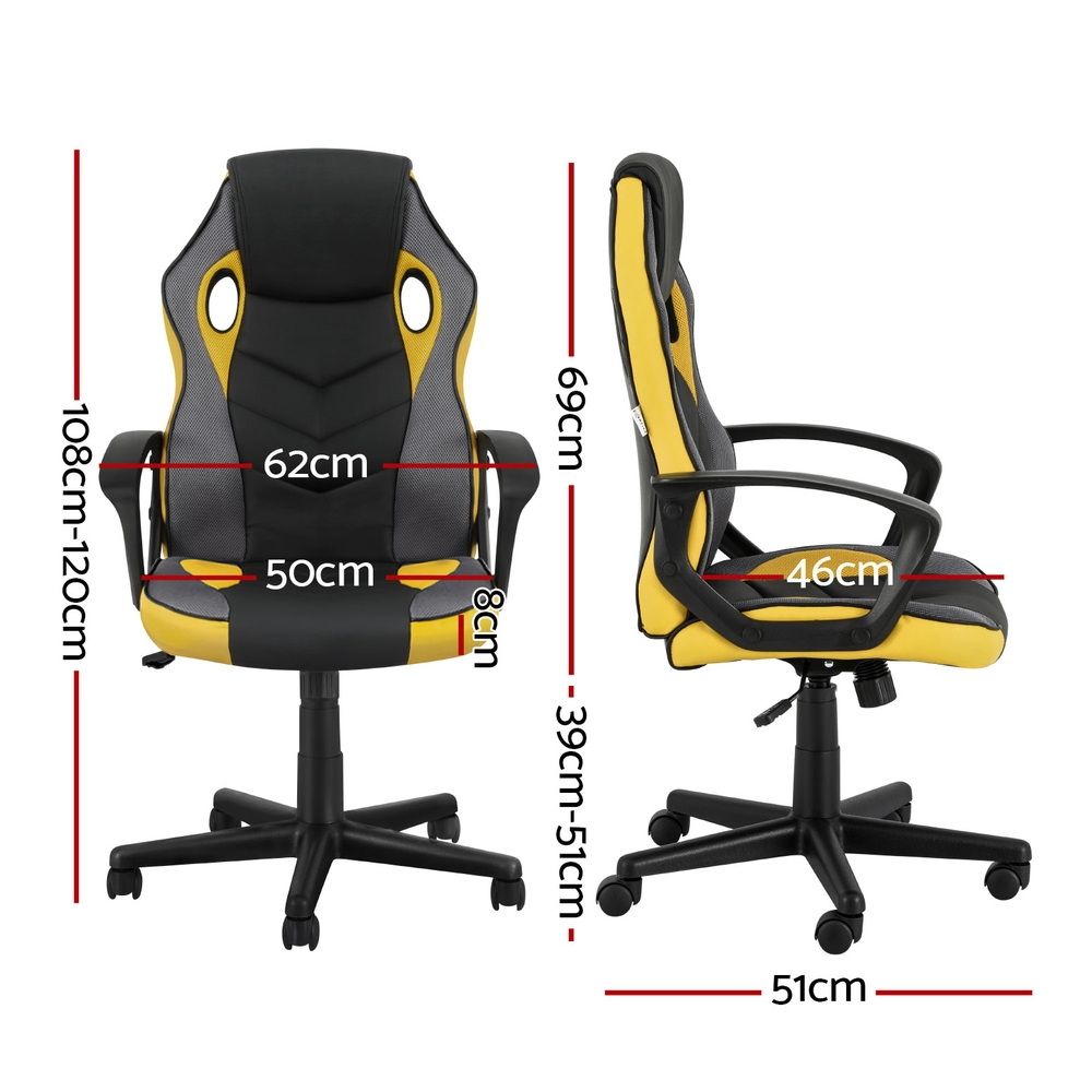 Gaming Office Chair Computer Executive Racing Chairs High Back Yellow