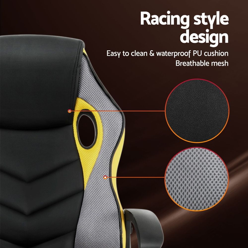 Gaming Office Chair Computer Executive Racing Chairs High Back Yellow