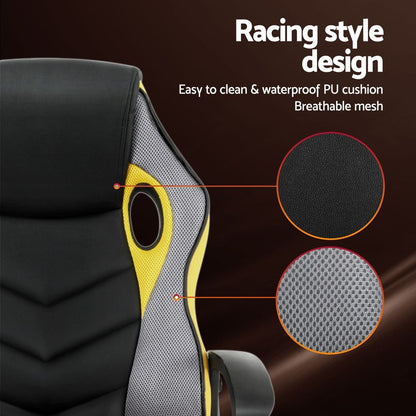 Gaming Office Chair Computer Executive Racing Chairs High Back Yellow