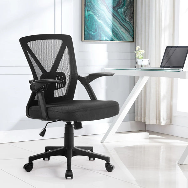  Gaming Office Chair Mesh Computer Chairs Mid Back Black/Grey
