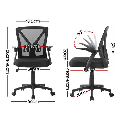 2x Mesh Office Chair Mid Back Grey