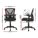 2x Mesh Office Chair Mid Back Black/Grey
