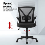 2x Mesh Office Chair Mid Back Black/Grey