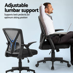 2x Mesh Office Chair Mid Back Black/Grey