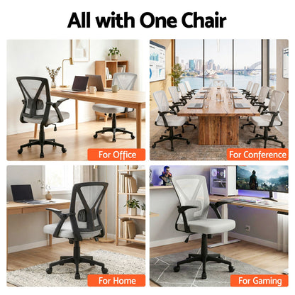 Gaming Office Chair Mesh Computer Chairs Mid Back Black/Grey
