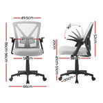 2x Mesh Office Chair Mid Back Black/Grey