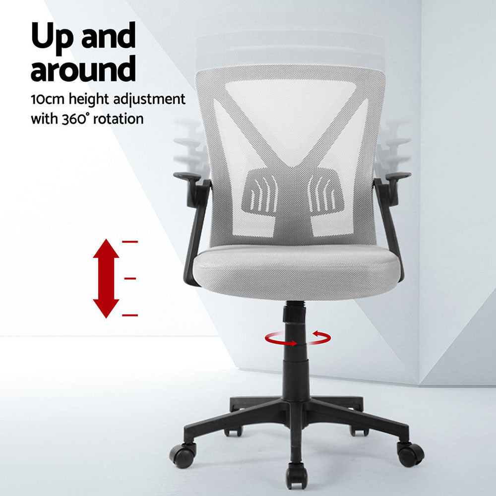 2x Mesh Office Chair Mid Back Black