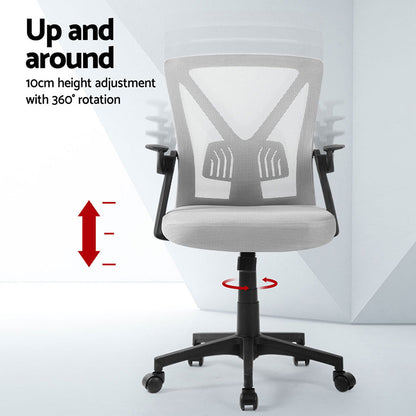 2x Mesh Office Chair Mid Back Black