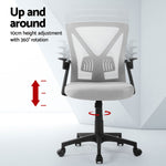2x Mesh Office Chair Mid Back Black/Grey